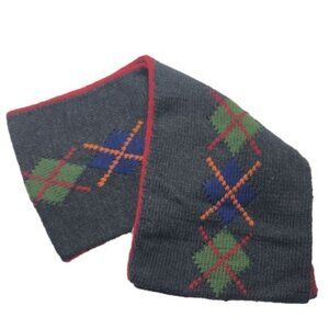 Vintage J.Crew Argyle Reversible Wool Scarf